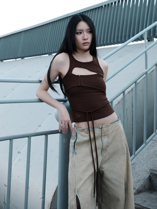 Conrad Sleeveless Top Brown