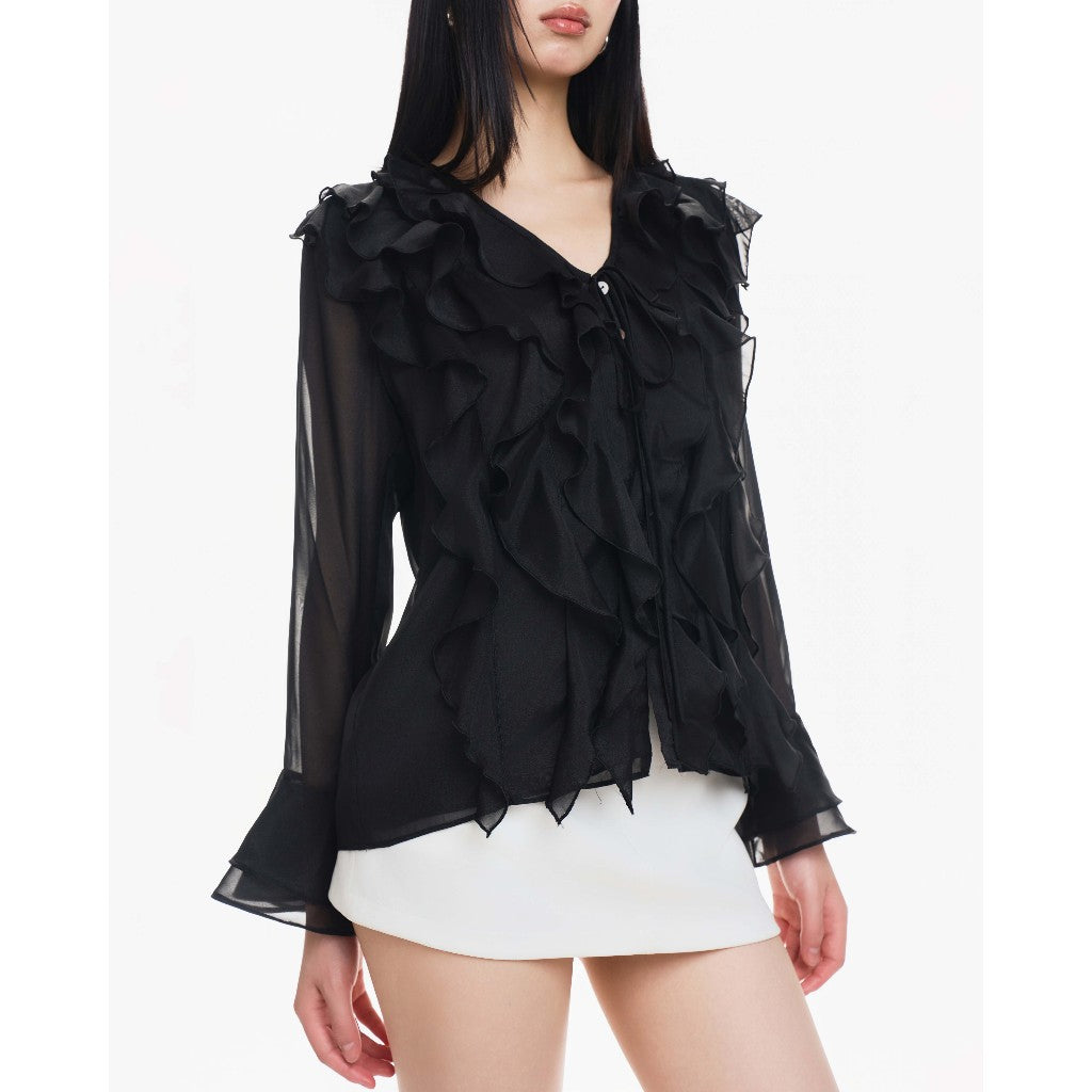 Charlene Ruffled Flare Blouse