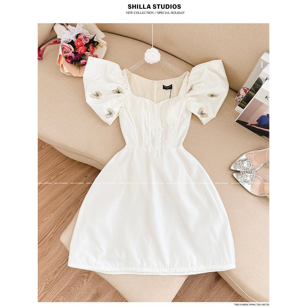 Shilla Cream Pattern Dress