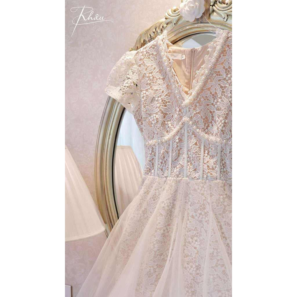 Cream Lace Gem Dress