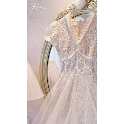 Cream Lace Gem Dress