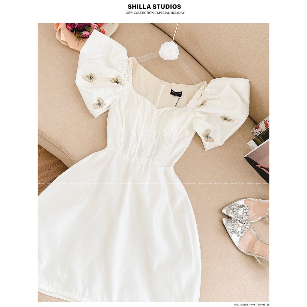 Shilla Cream Pattern Dress