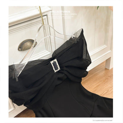 Shilla Black Mesh Dress