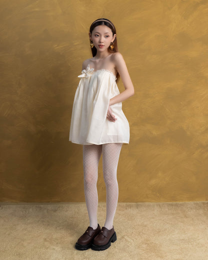 Pleated Linen Blend Midi Skirt with Silk Lining