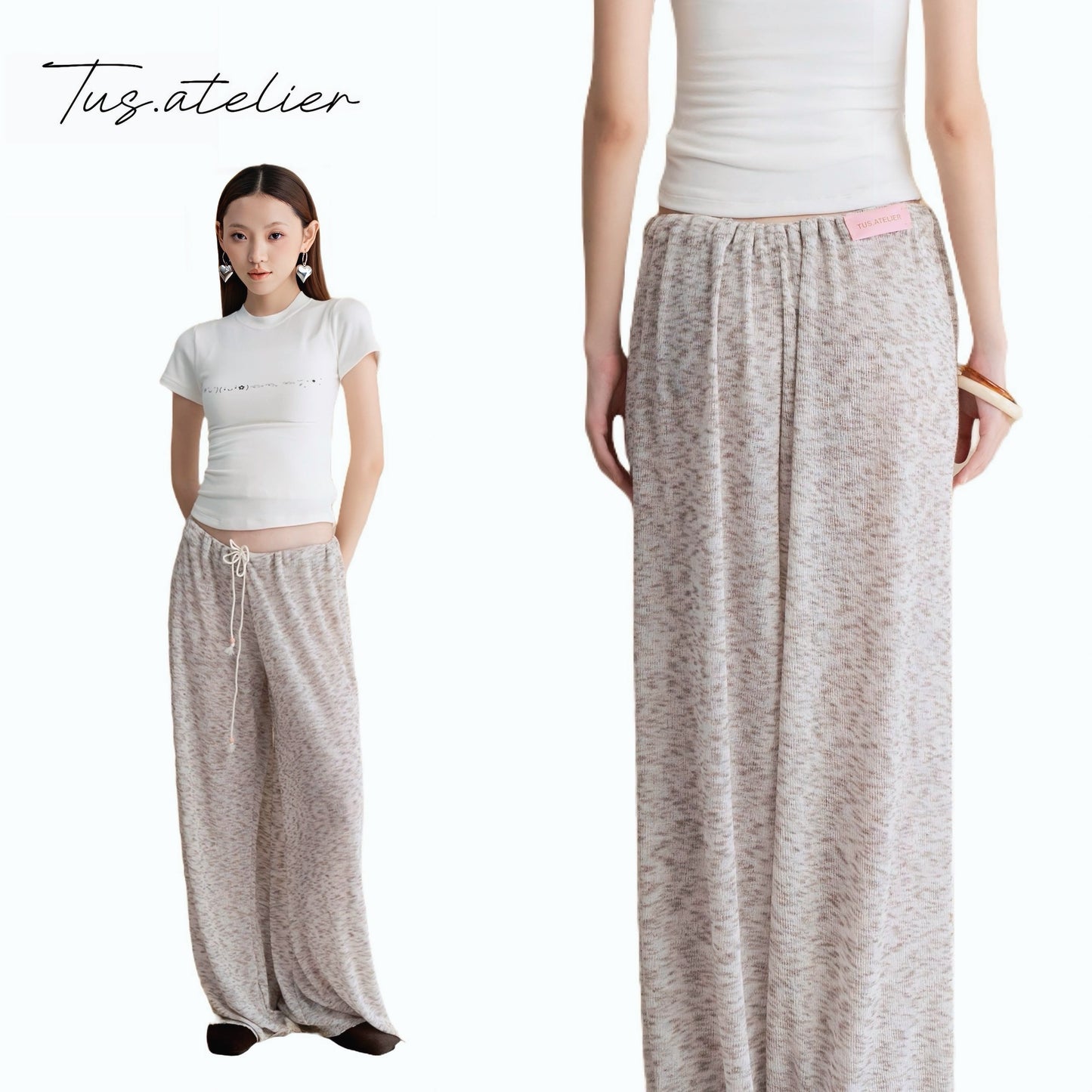 TUS ATELIER soft knit drawstring lounge pants