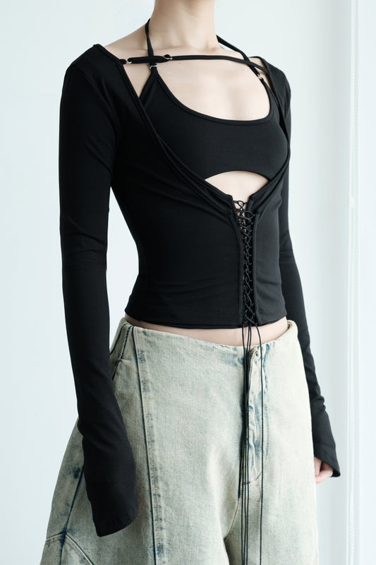 Bisou Long Sleeve Top – front view by Bunnyhill Concept