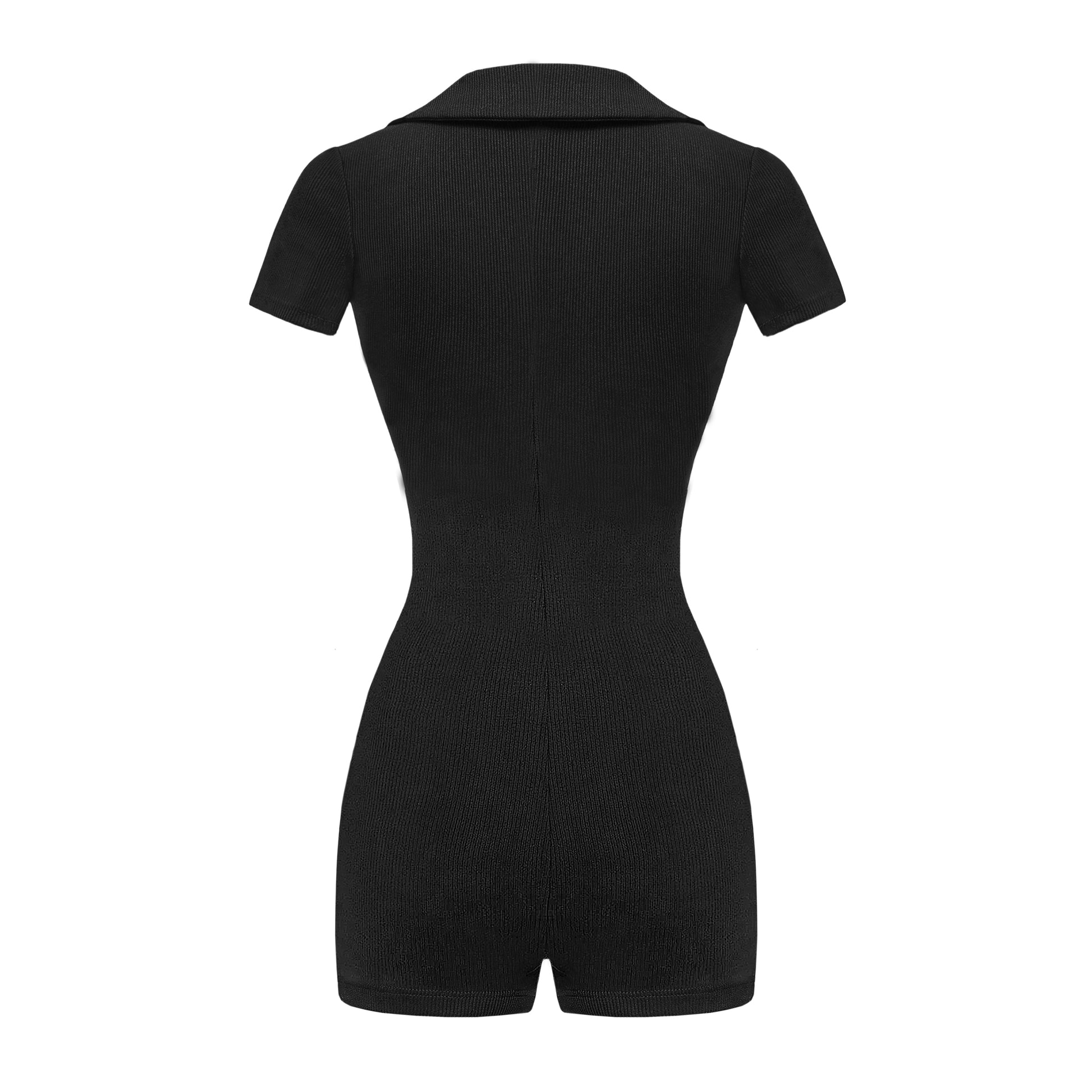 Black romper on a white background