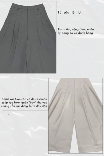 Gray pants with text on a white background