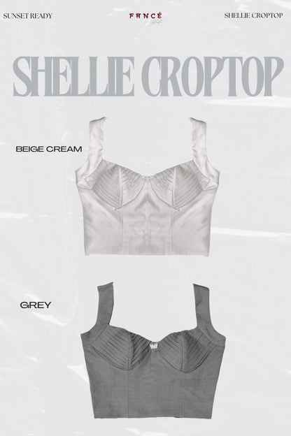 Shellie wide strap crop styled with high-waisted pants