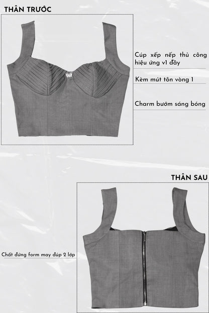 Butterfly charme accent on Shellie Crop