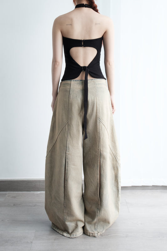Black halter neck sleeveless crop top – Bunnyhillconcept