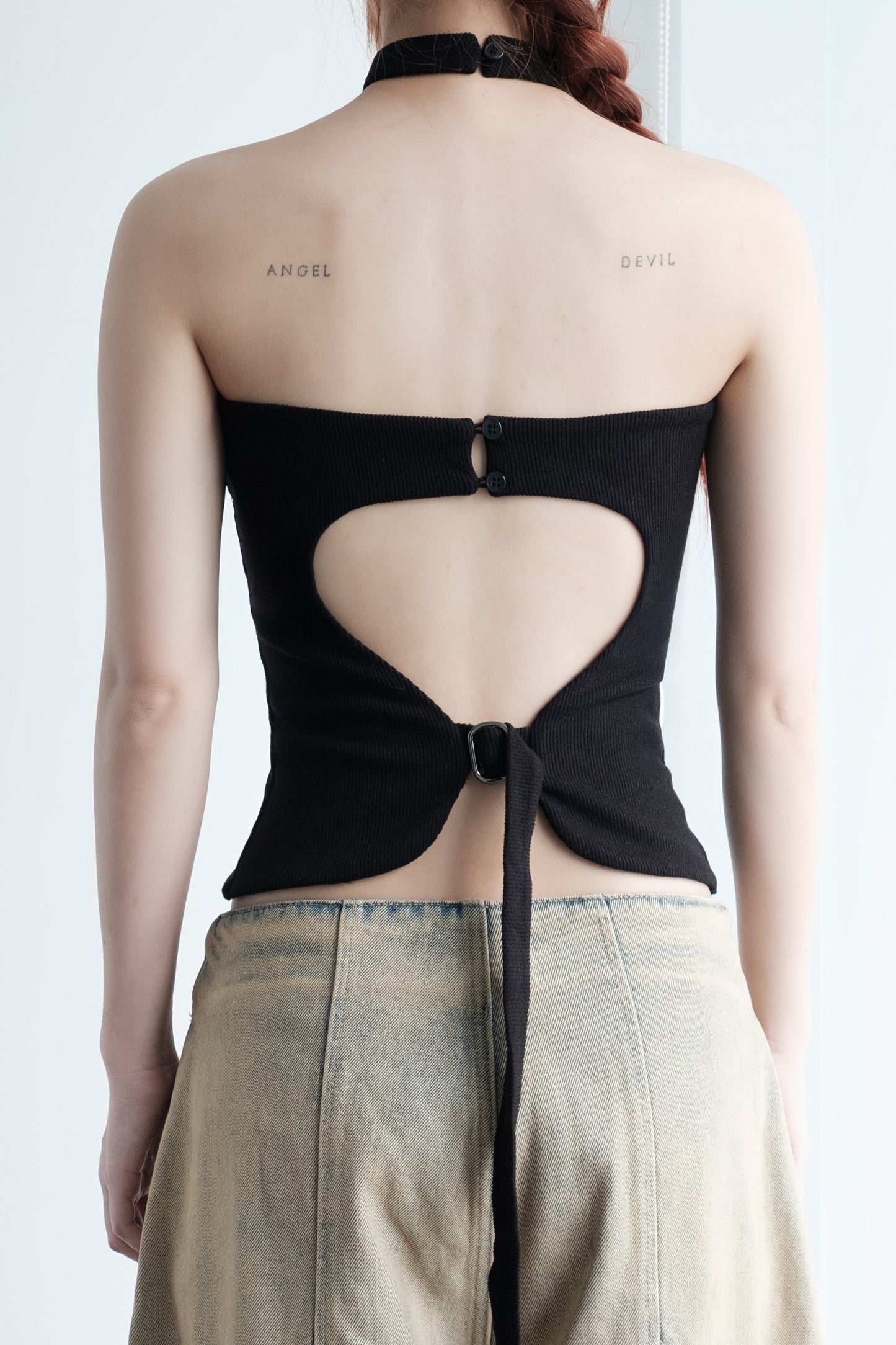 Black Cherie Halter Top