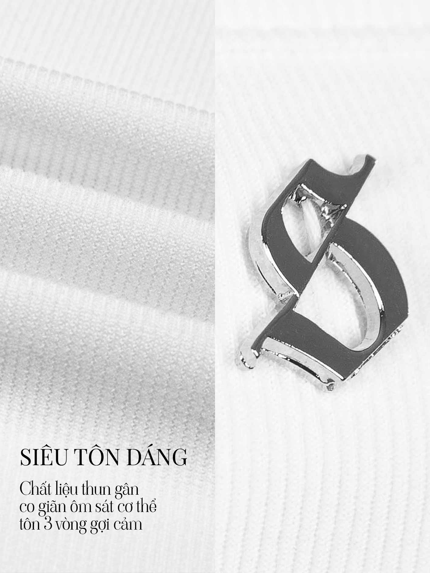 Metallic logo on a textured white background