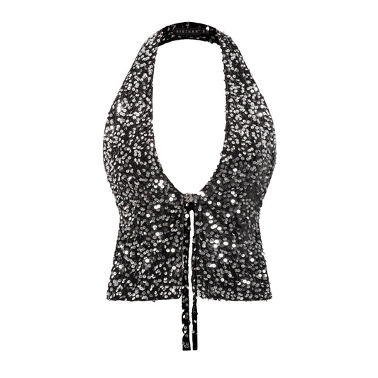 SISTERS - Glynnis Sequin Halter Top