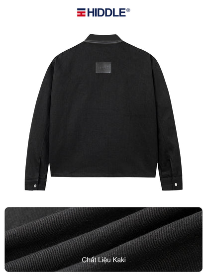 Black jacket with Hiddle logo on a white background