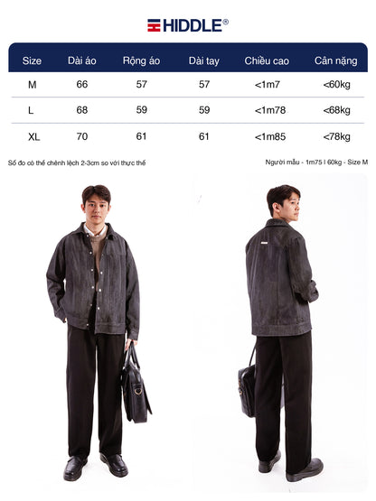 HIDDLE Men’s Classic Premium Denim Jacket