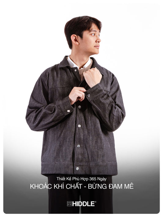 HIDDLE Men’s Classic Premium Denim Jacket