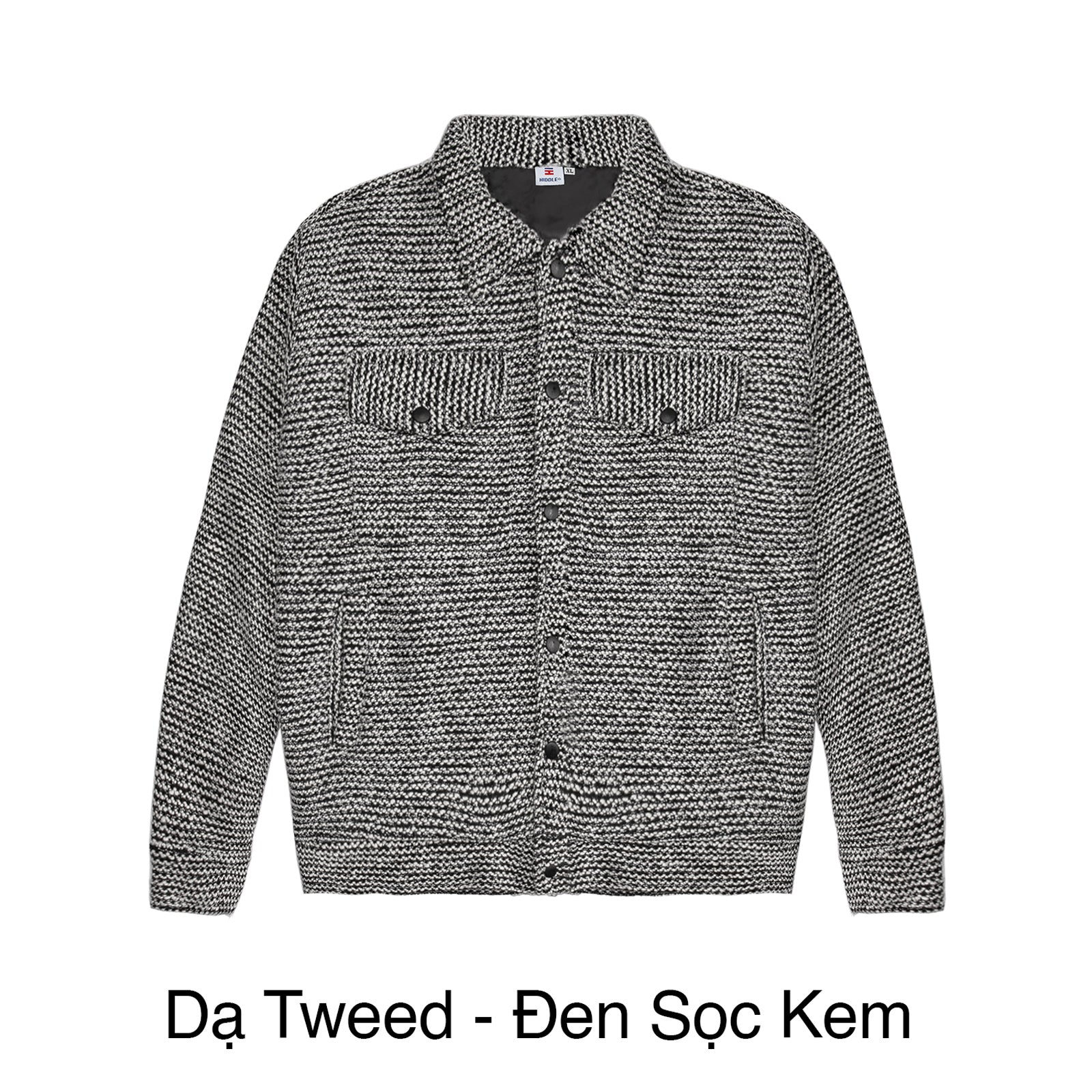 Black and white patterned shirt on a white background