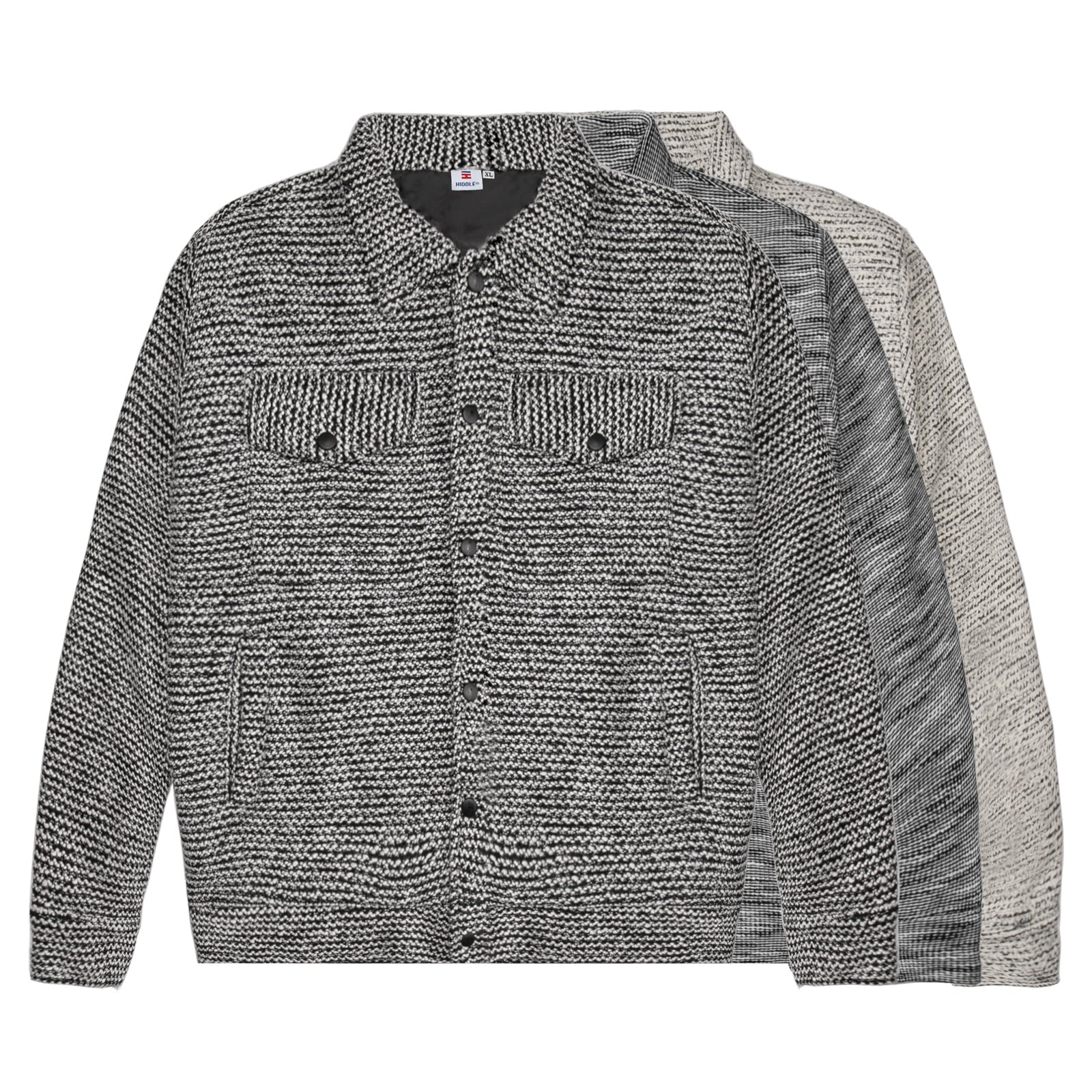 Gray textured jacket on a white background