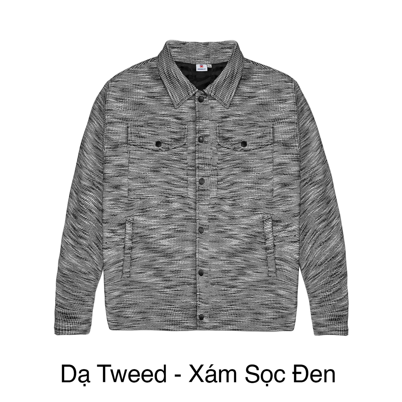 Gray tweed jacket on a white background