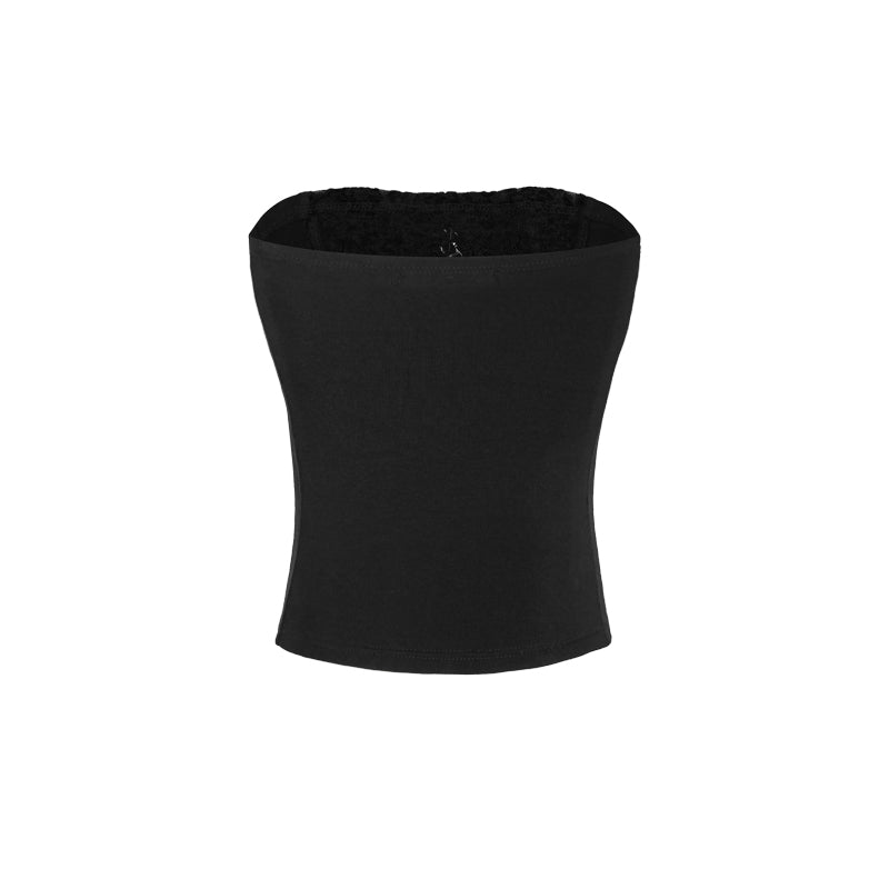 Black tube top on a white background