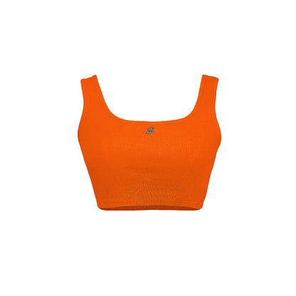 Orange crop top on a white background
