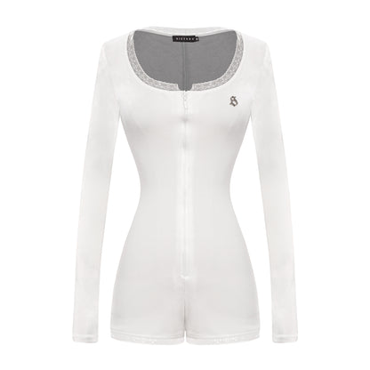 Back view of white Linka Jumpsuit