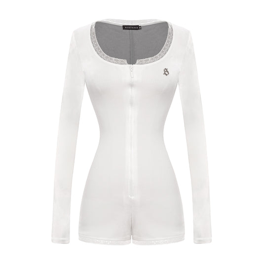 Back view of white Linka Jumpsuit