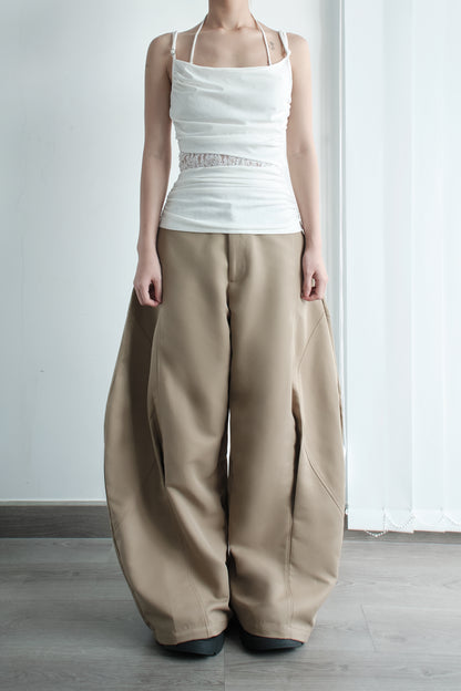 Bunnyhill mid-rise wide-leg pants – cappuccino color