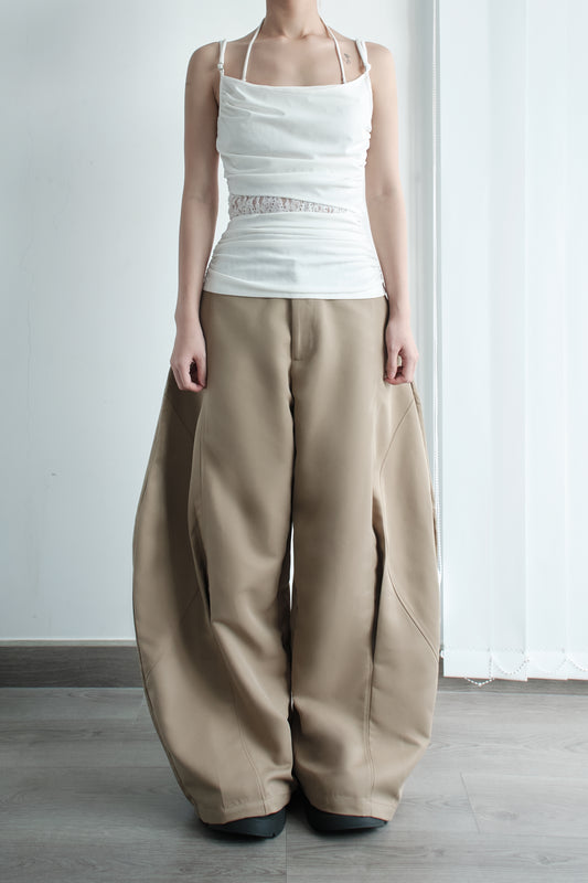 Bunnyhill mid-rise wide-leg pants – cappuccino color