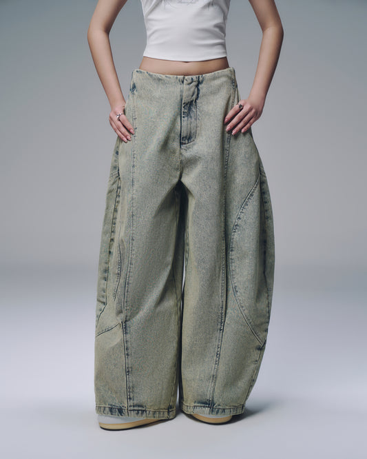 Bunnyhill Concept wide-leg denim-style pants – side angle