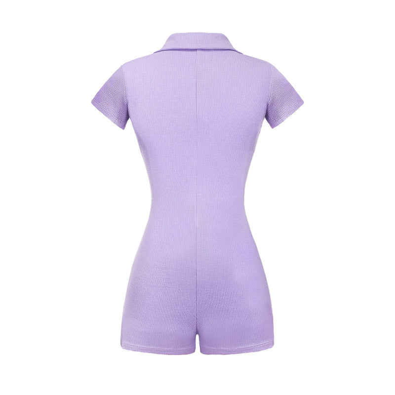 Purple romper on a white background