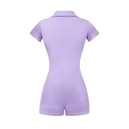 Purple romper on a white background