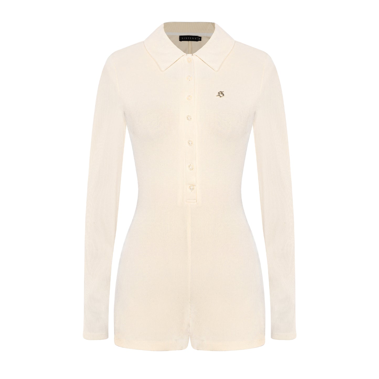 White shirt with a collar on a white background