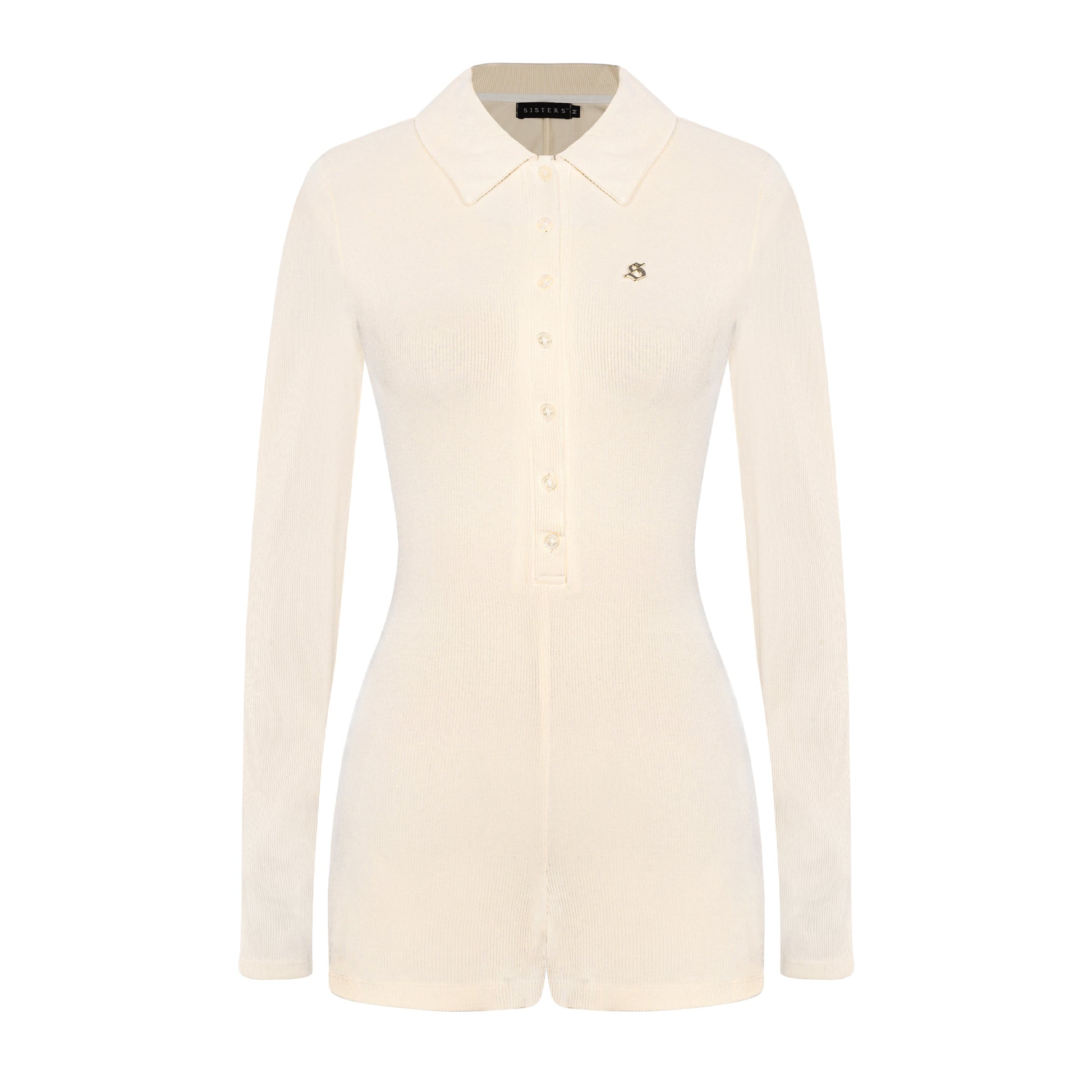 White shirt with a collar on a white background
