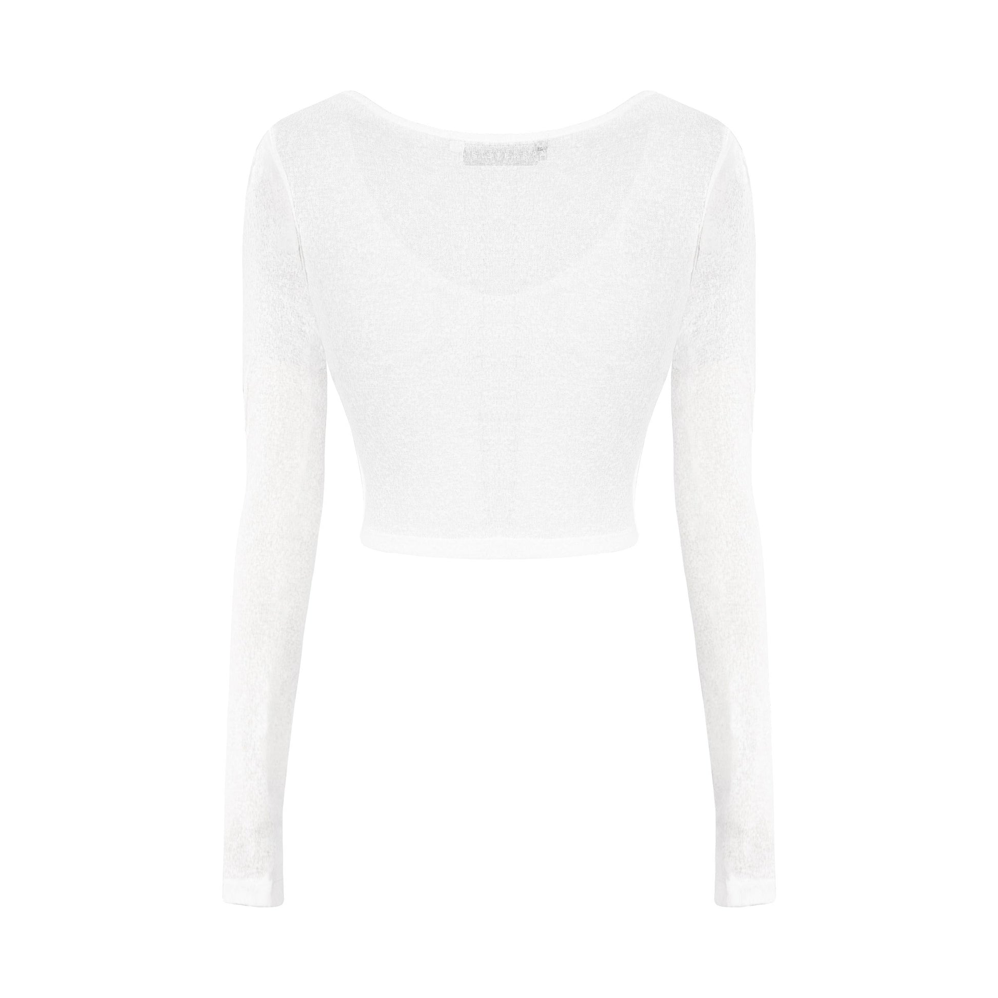 White long-sleeve top on a white background