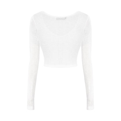 White long-sleeve top on a white background