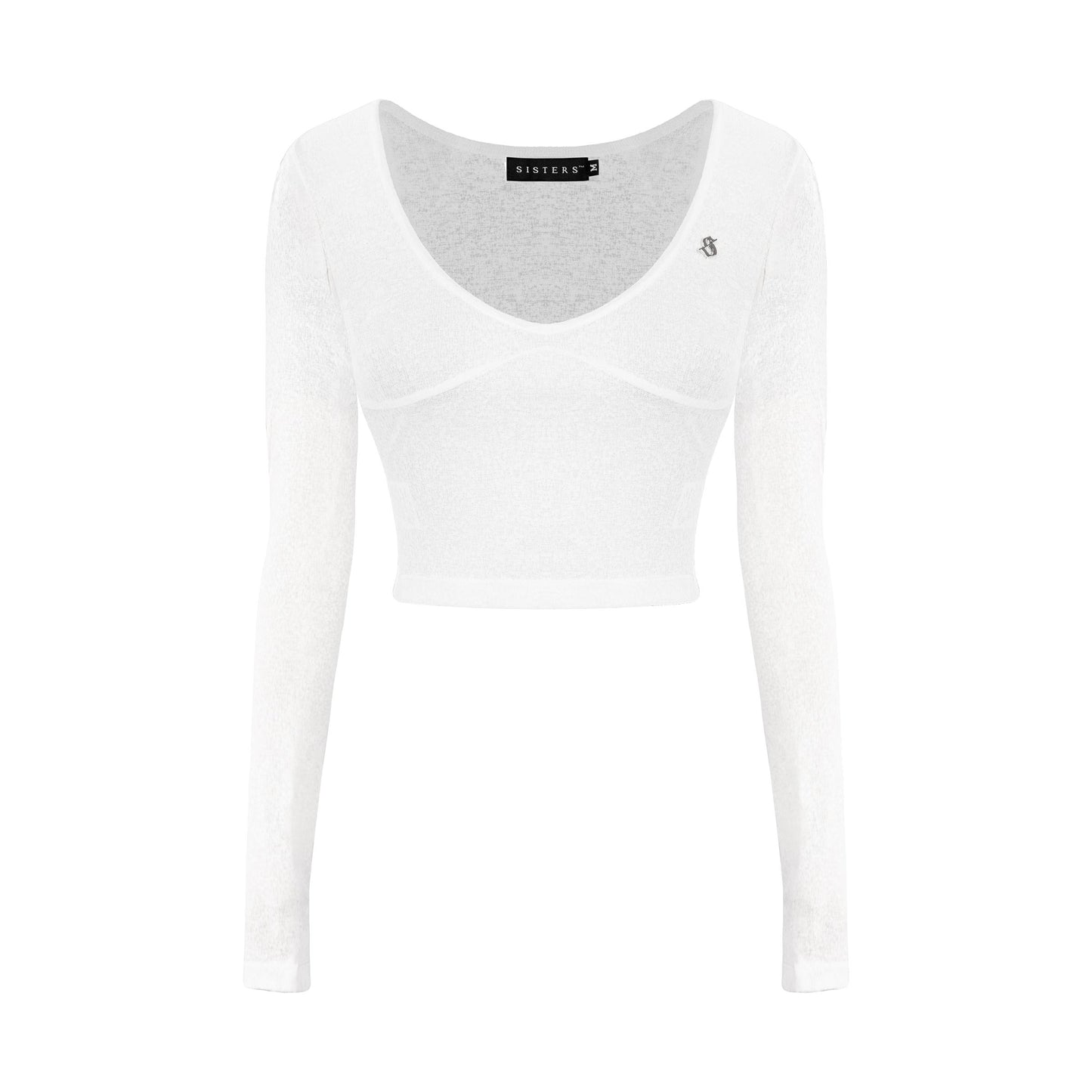 White long-sleeve top on a white background