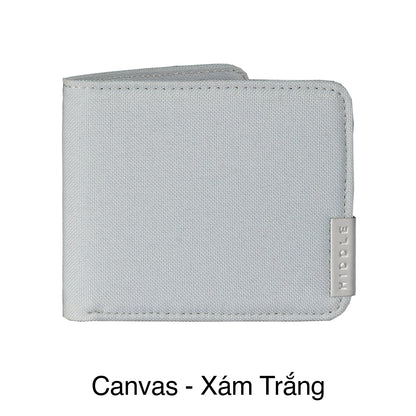 Light gray wallet with 'Hille' branding on a white background
