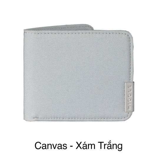Light gray wallet with 'Hille' branding on a white background