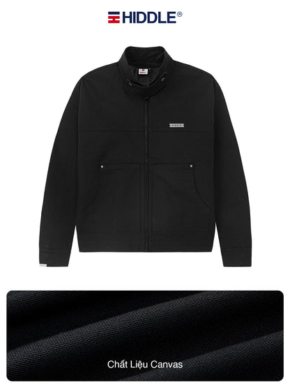 Black jacket with Hiddle logo on a white background