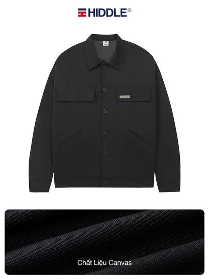 Black jacket with Hiddle logo on a white background