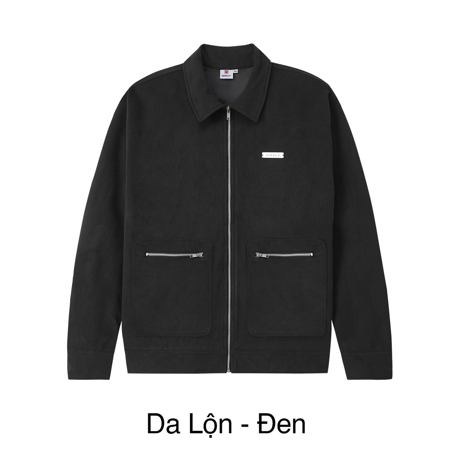 Black jacket with zippers on a white background