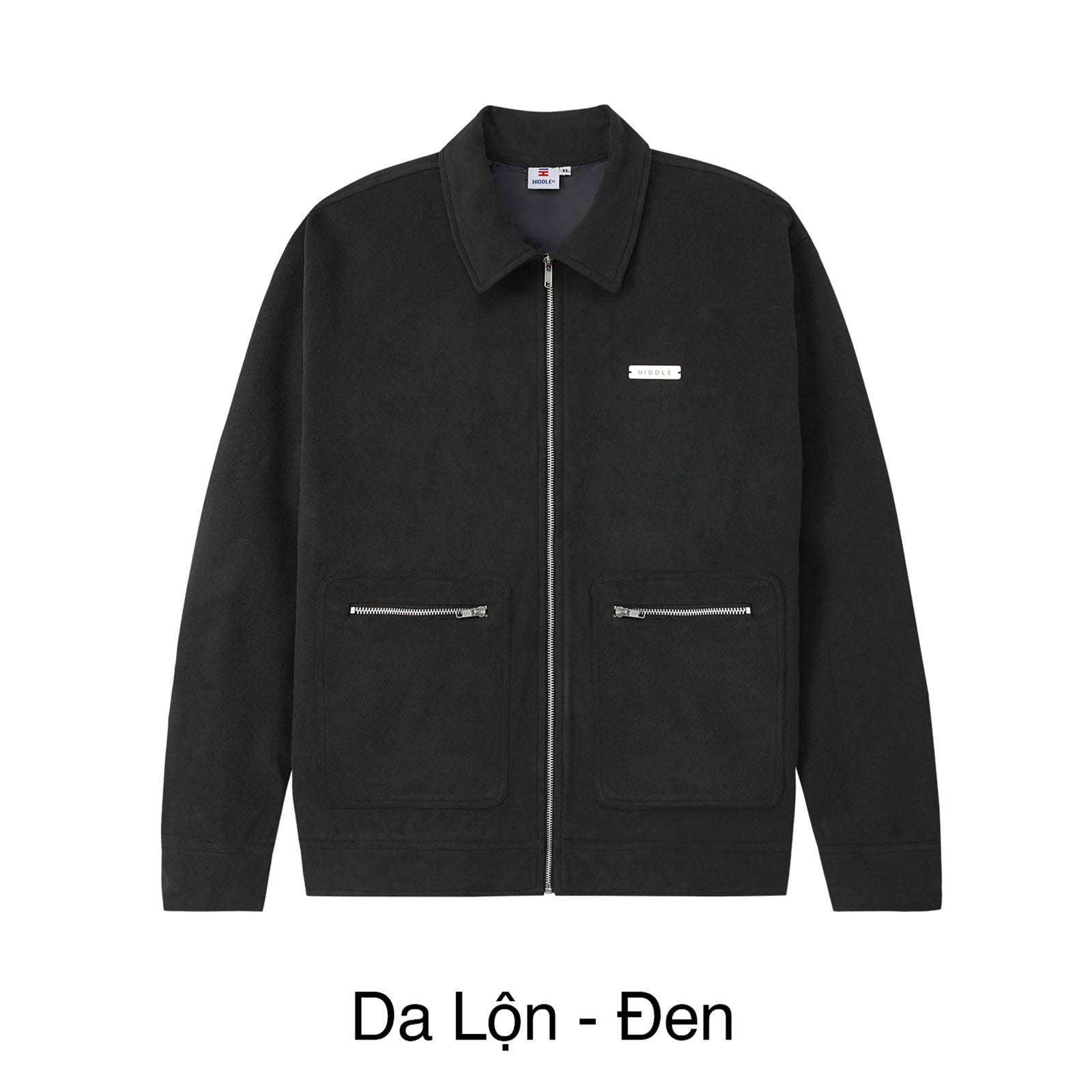 Black jacket with zippers on a white background