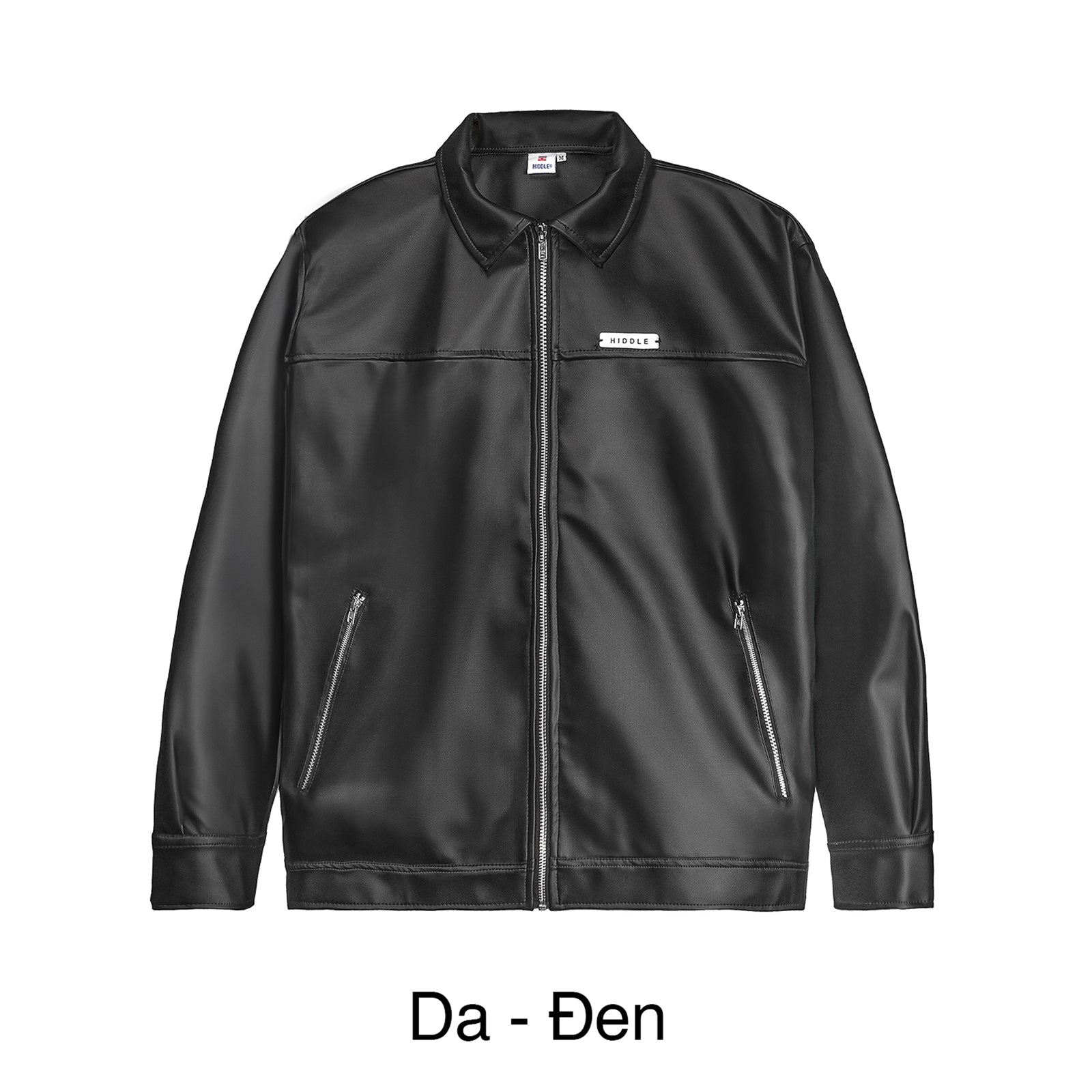 Black jacket with brand logo on a white background