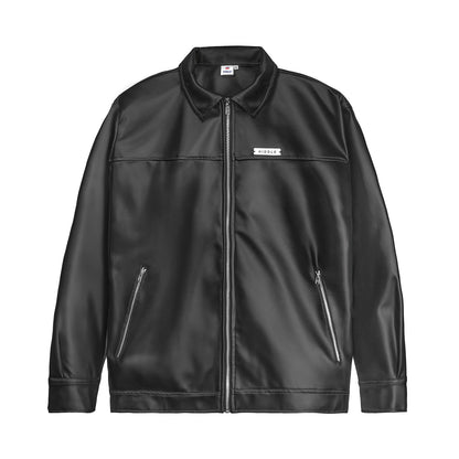 Black jacket with zipper on a white background