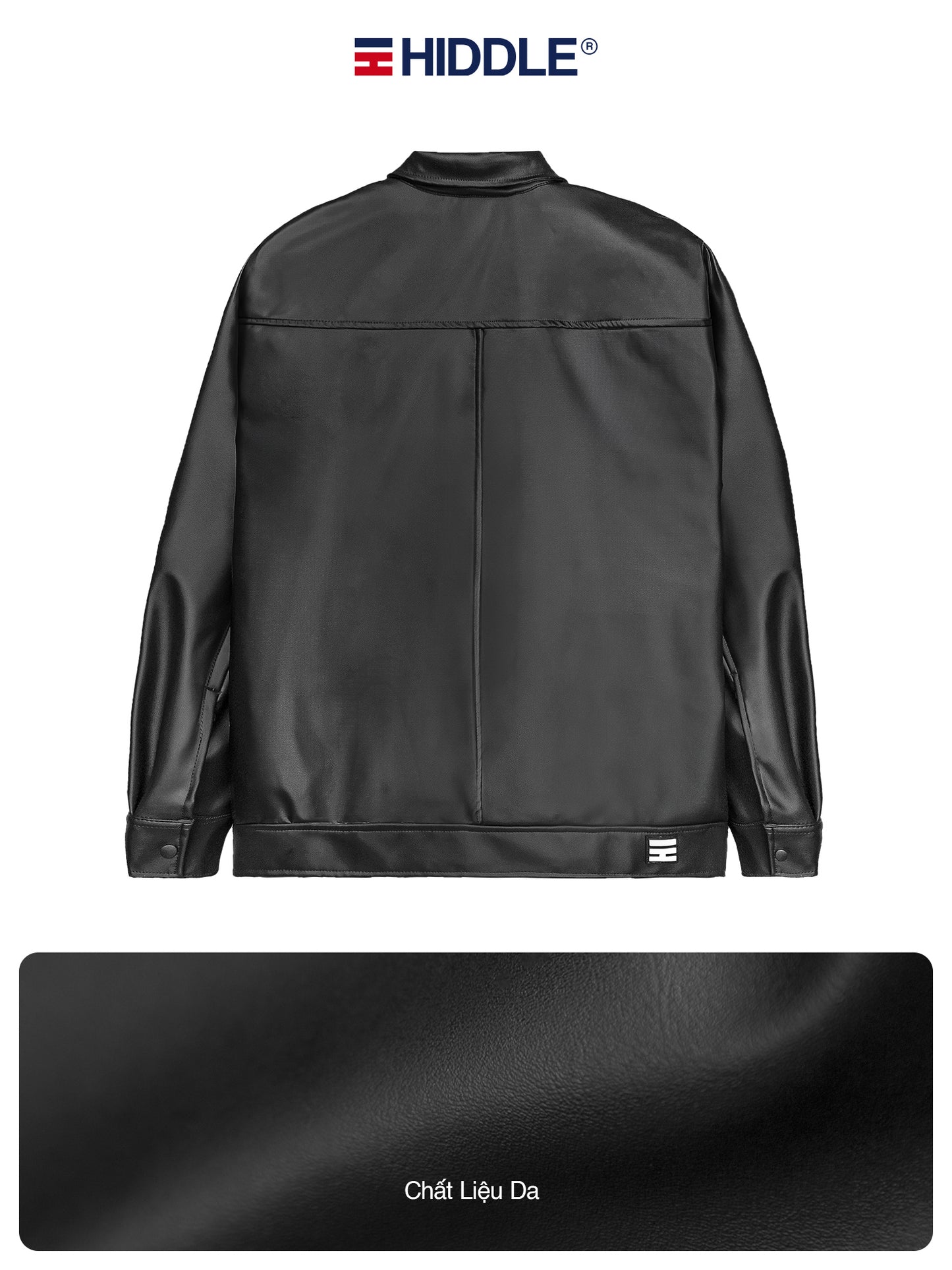 Black jacket with Hiddle logo on a white background
