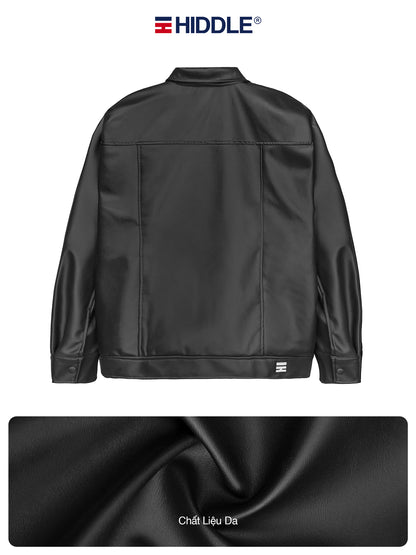 Black jacket with Hiddle logo on a white background