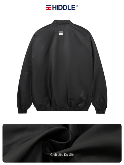 Black jacket with Hiddle logo on a white background