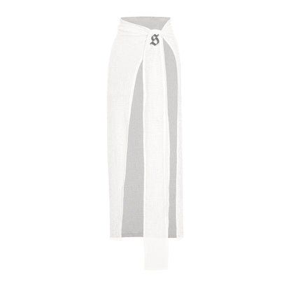 SISTERS - Peach Mesh Wrap Skirt